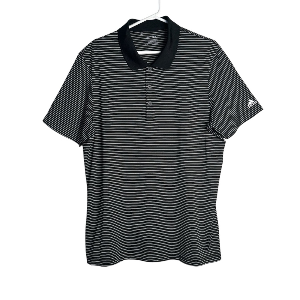 Adidas Men’s Stripe Polo Short Sleeve Large